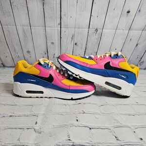 Nike Air Max 90 University Pink Blue Big Kids 5.5Y Women 7 Unisex